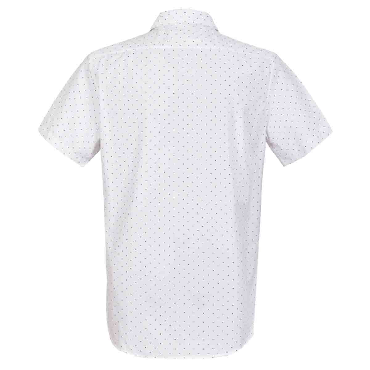 Camisa Manga Corta Casual Esmpada Blanca Carlo Corinto
