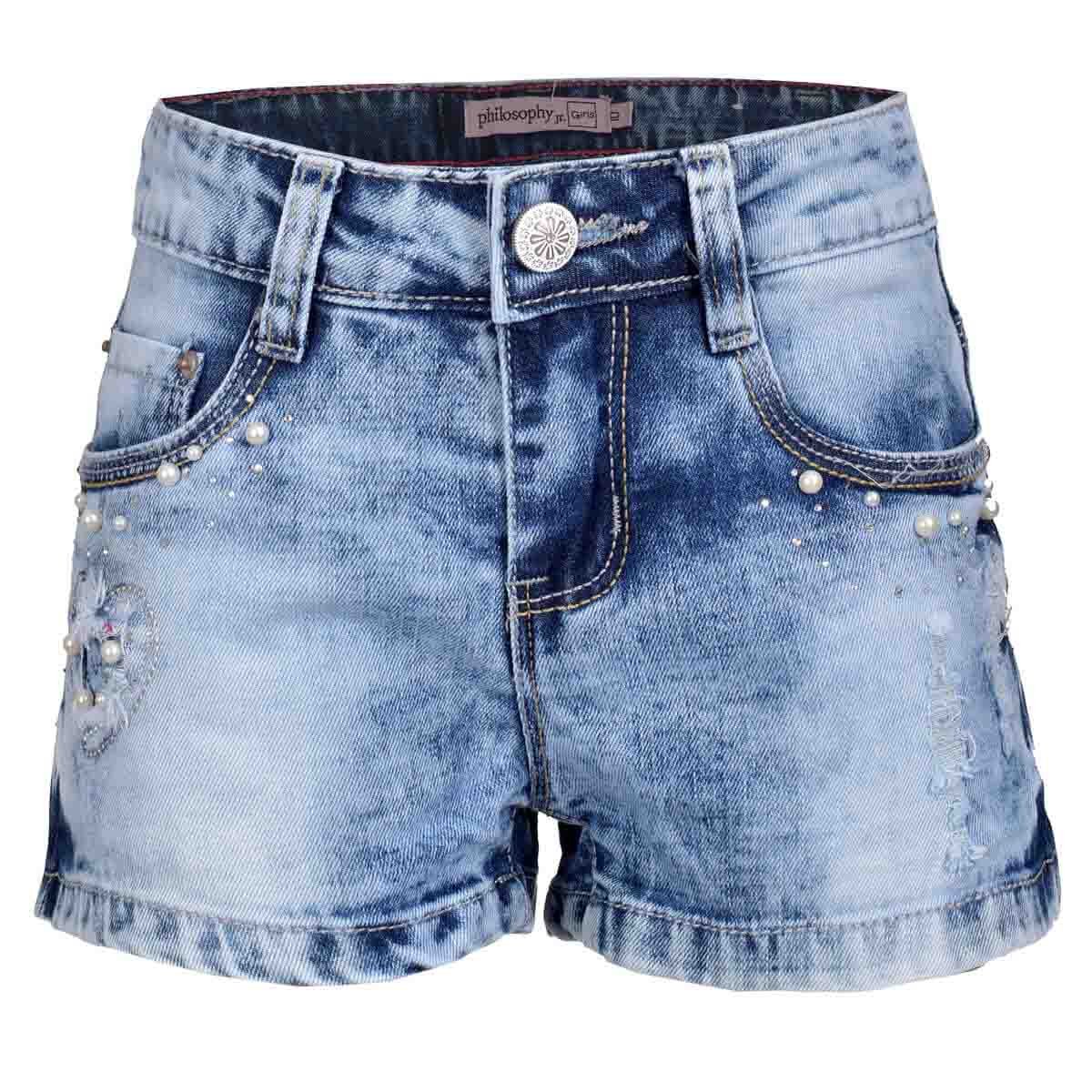 Short Transfer con Flecos de Mezclilla Philosophy Girls