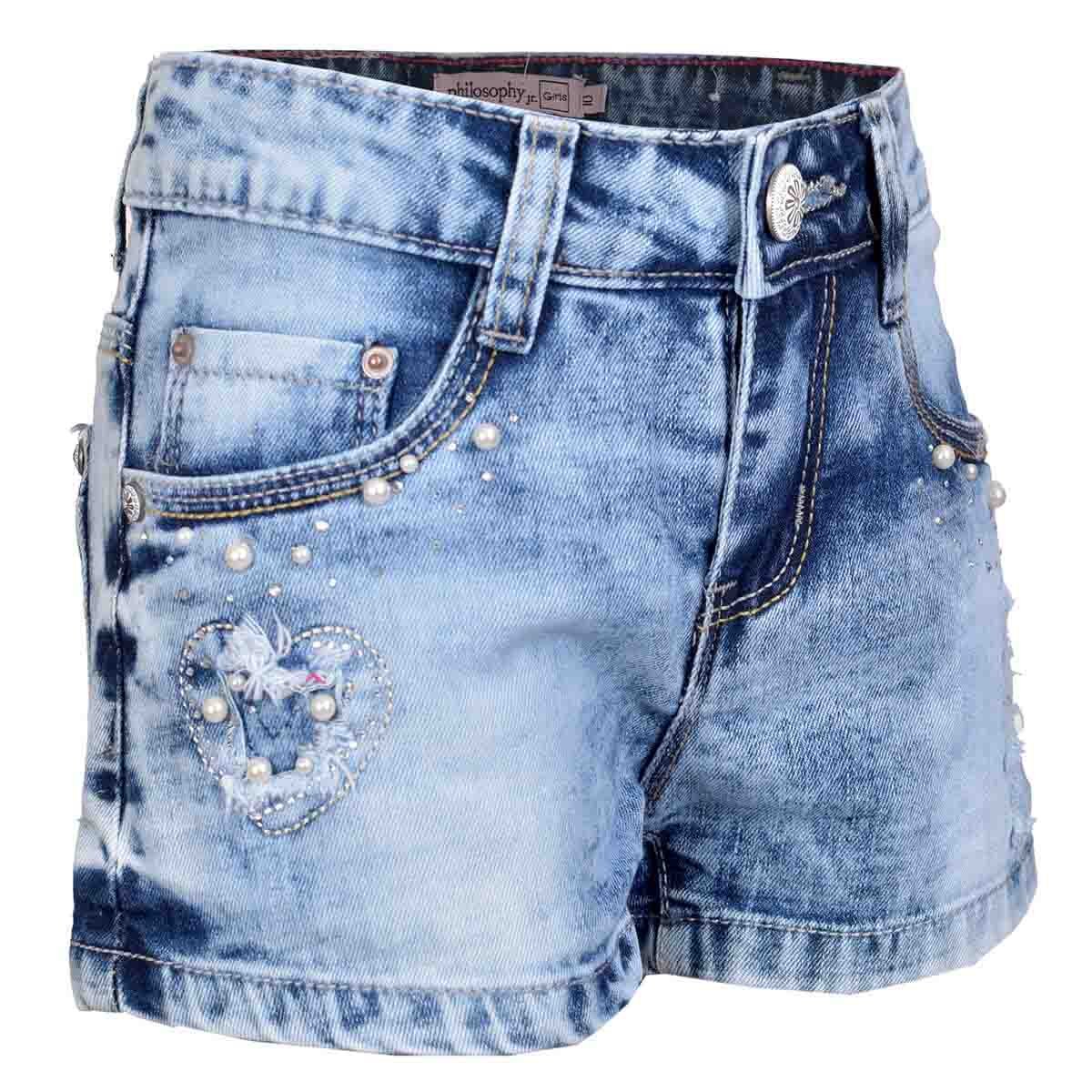 Short Transfer con Flecos de Mezclilla Philosophy Girls