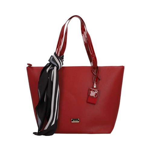 Bolso Tote With Scarf Color Rojo Elle