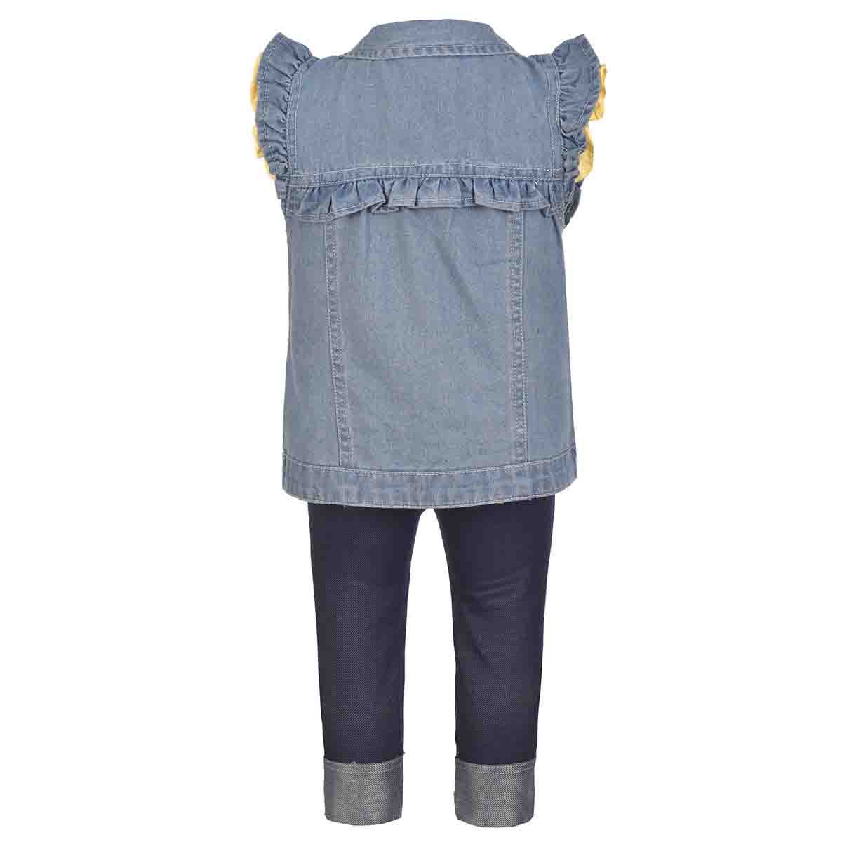 Conjunto 3 Piezas con Blusa, Jeggings y Chaleco Jeanious