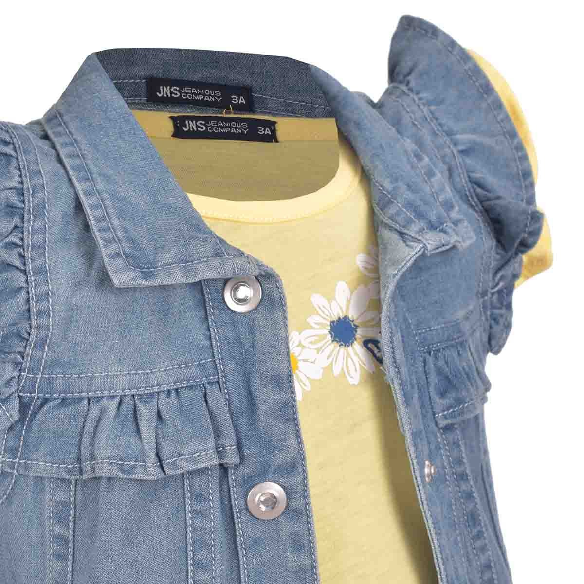 Conjunto 3 Piezas con Blusa, Jeggings y Chaleco Jeanious