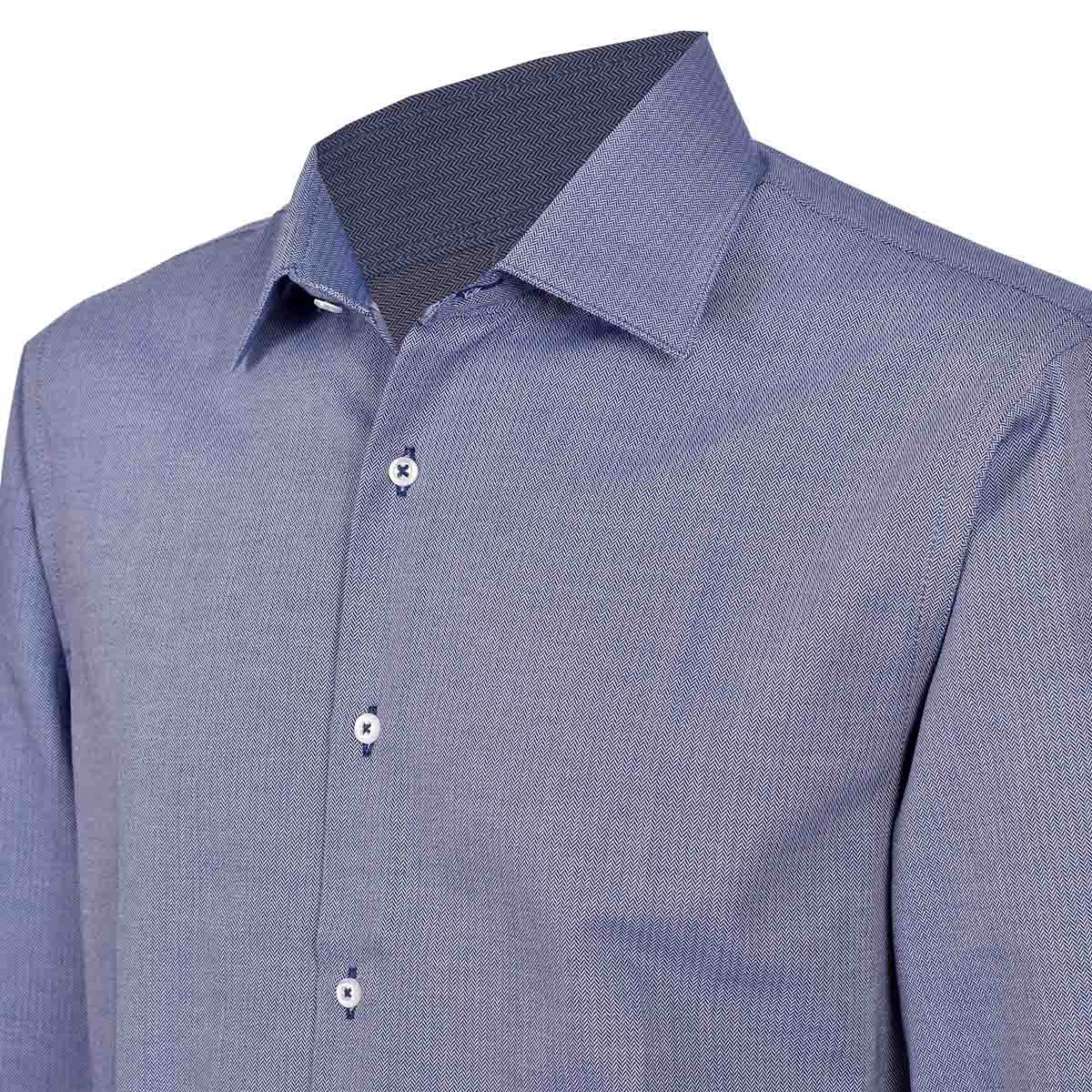 Camisa de Vestir Color Azul Combinado Nina Ricci
