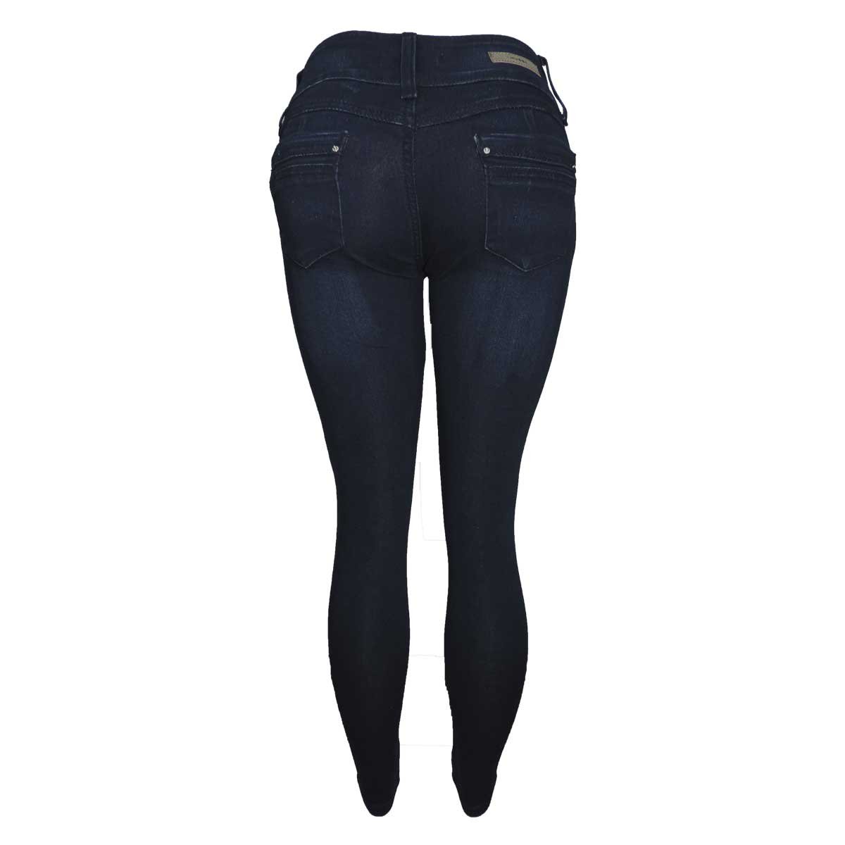 Jeans Skinny Pretina con Botones Mussa