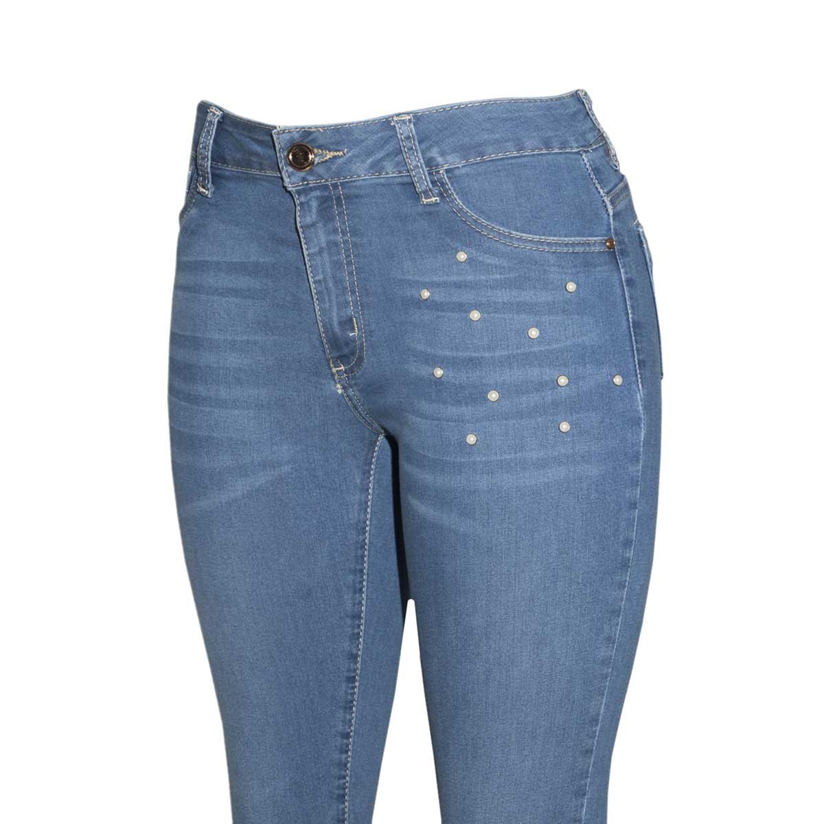 Jeans Skinny con Perlas Limoncello