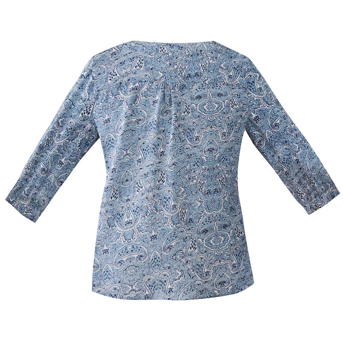 Blusa Estampada Cuello V en Bata Pavla Mint