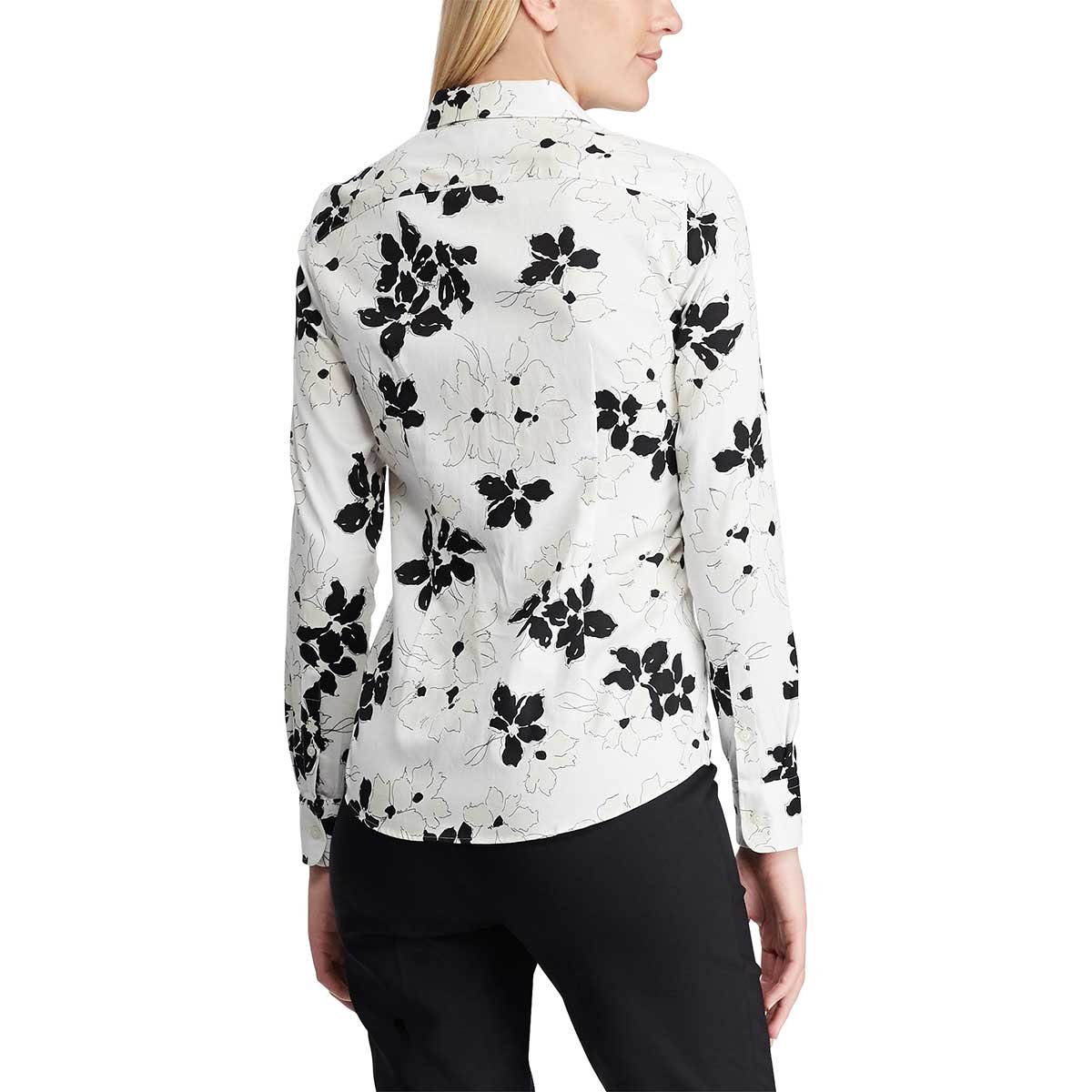 Blusa Negra con Escote Camisero Chaps