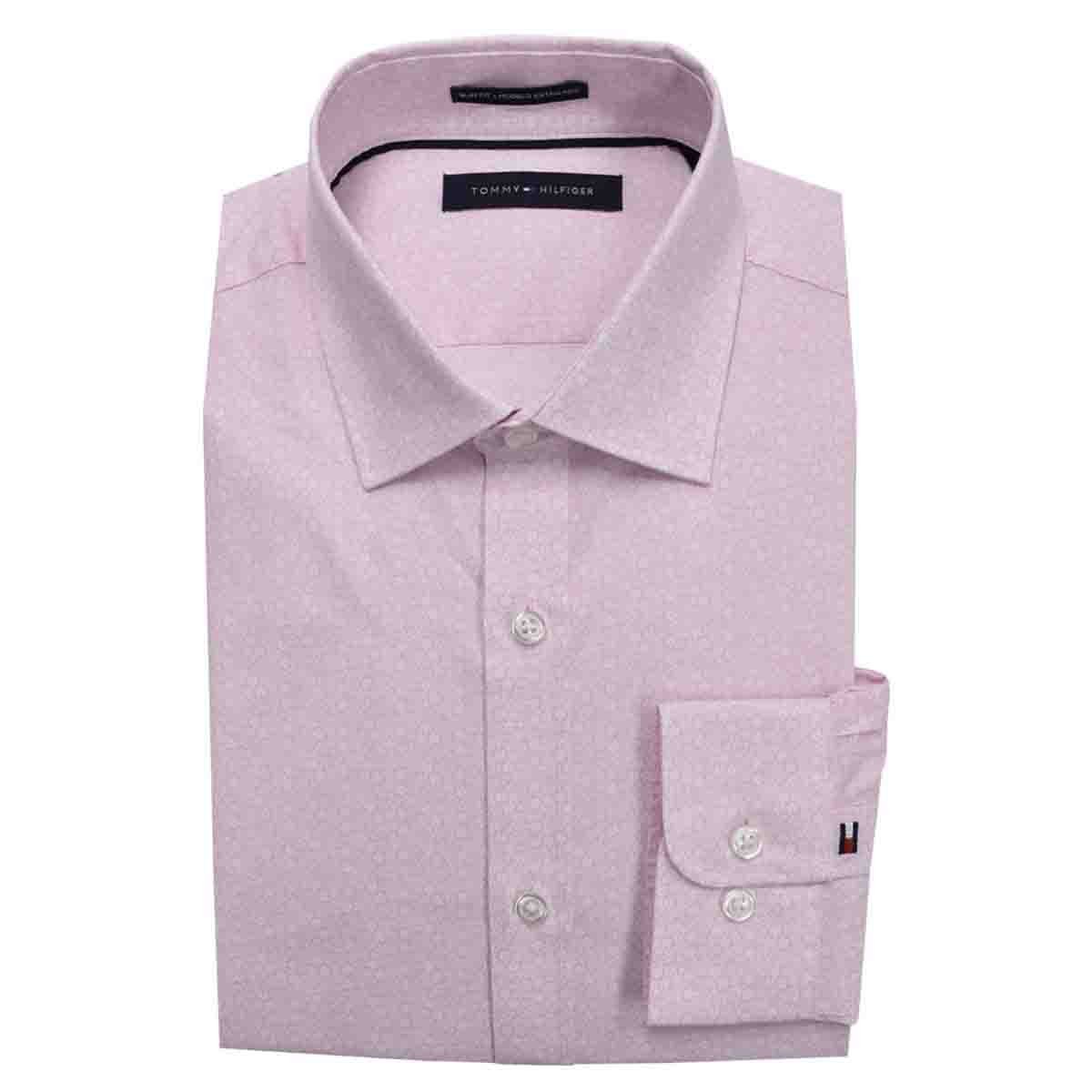 Camisa de Vestir Slim Color Rosa Tommy Hilfiger