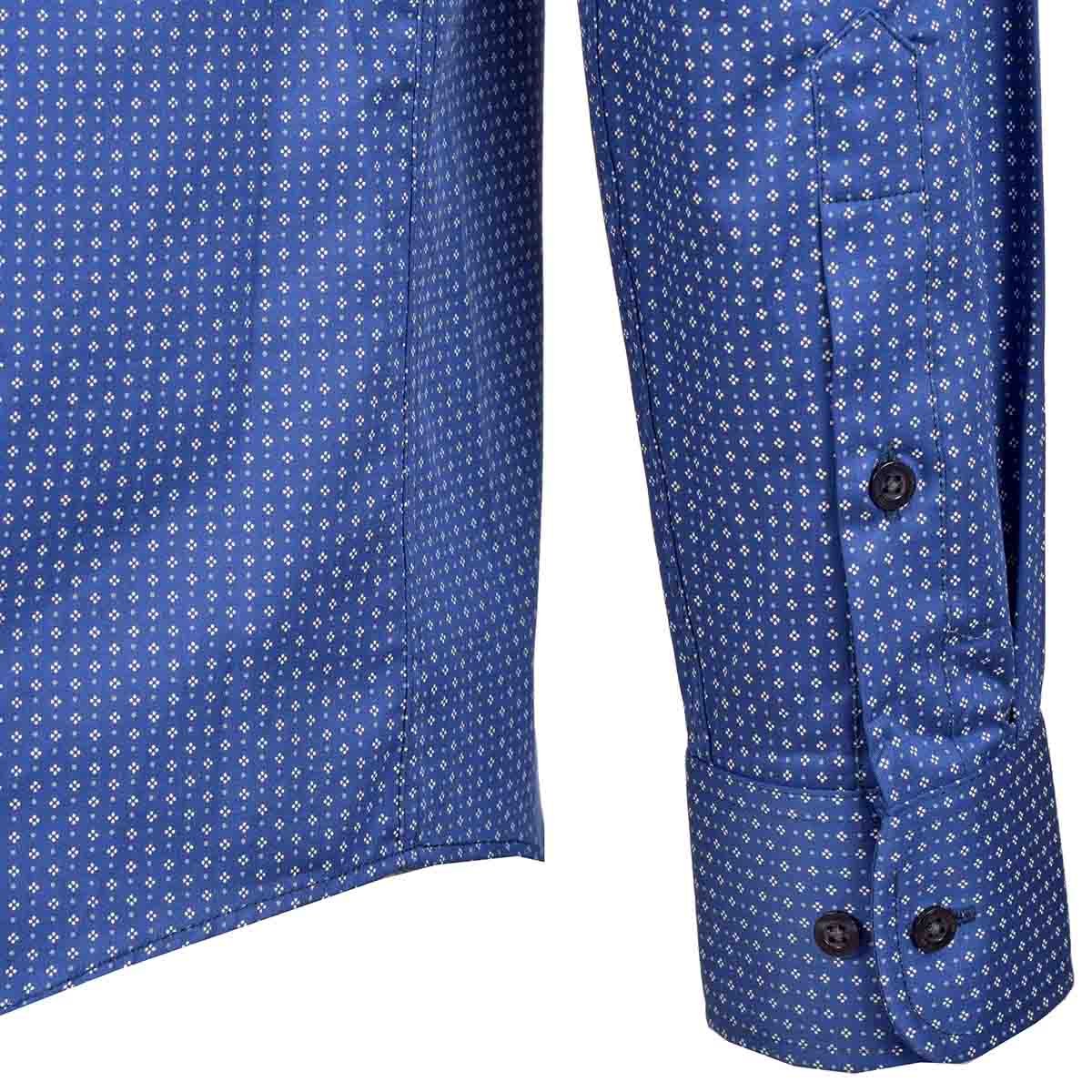 Camisa de Vestir Color Azul Combinado Ultra Slim John Henry
