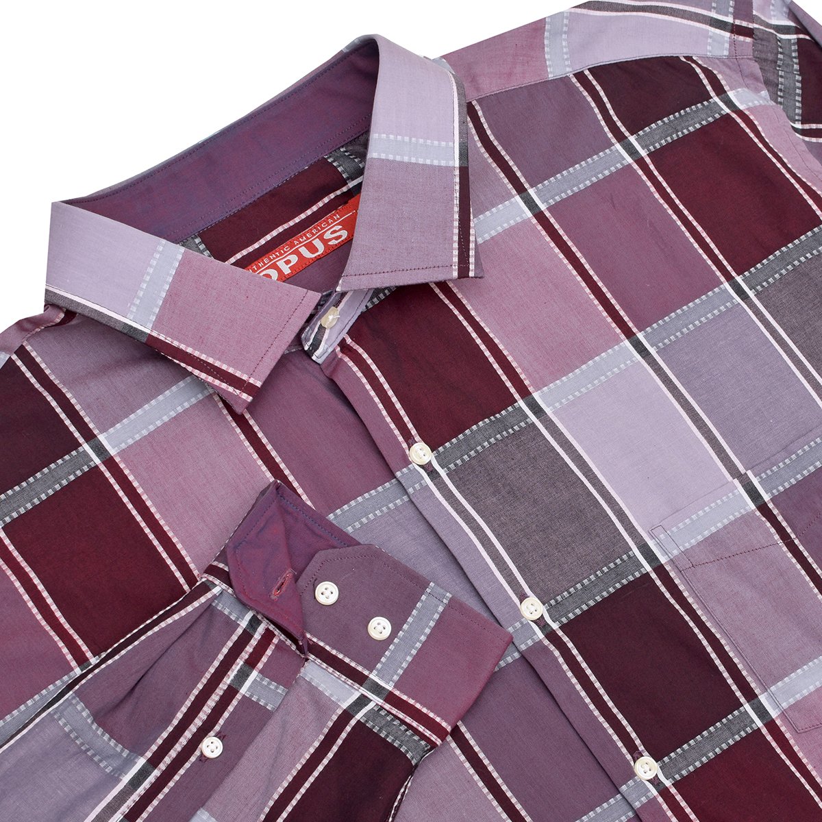 Camisa Manga Larga Color Vino J. Opus