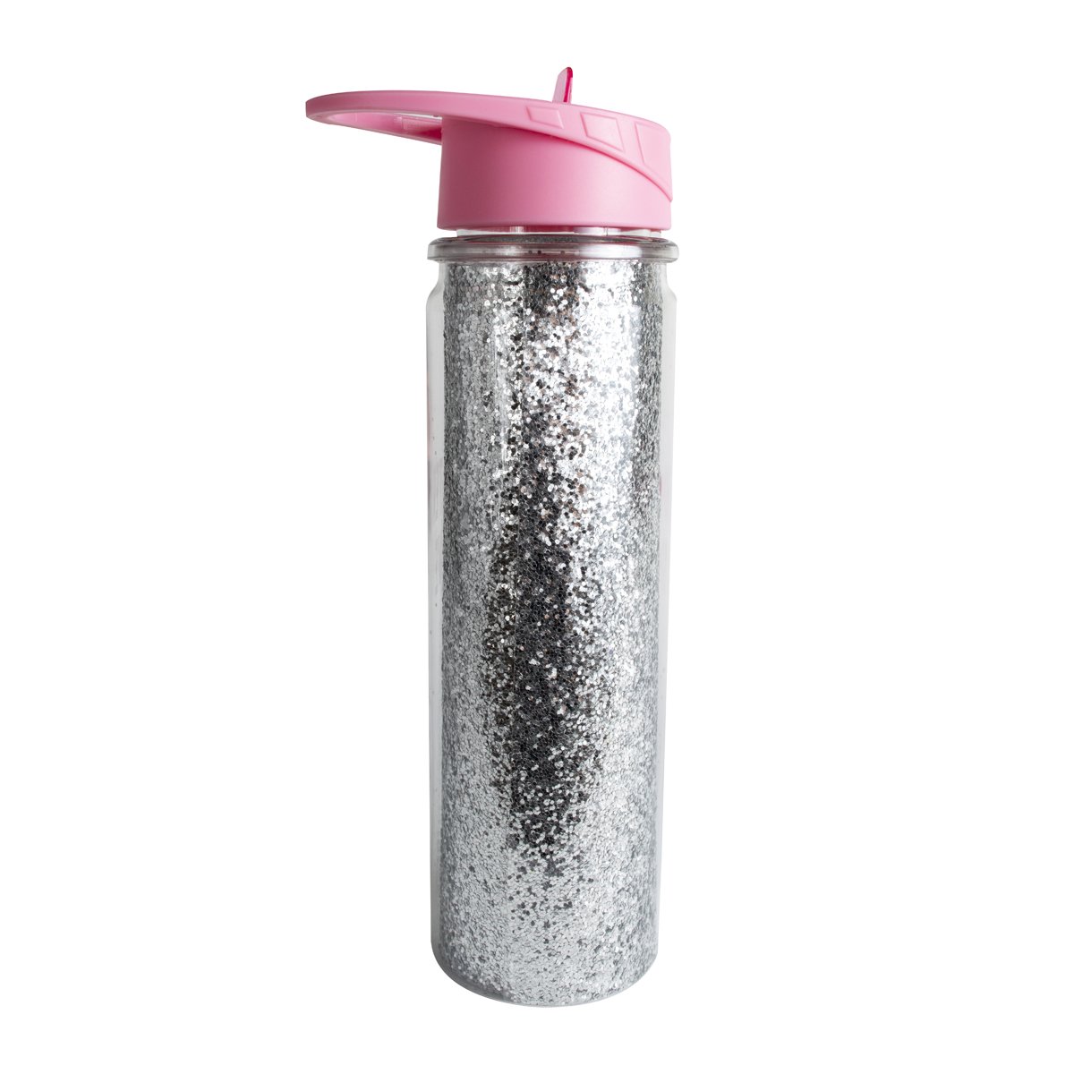 Home Nature Botella de Agua Acrílica Color Rosa con Brillos