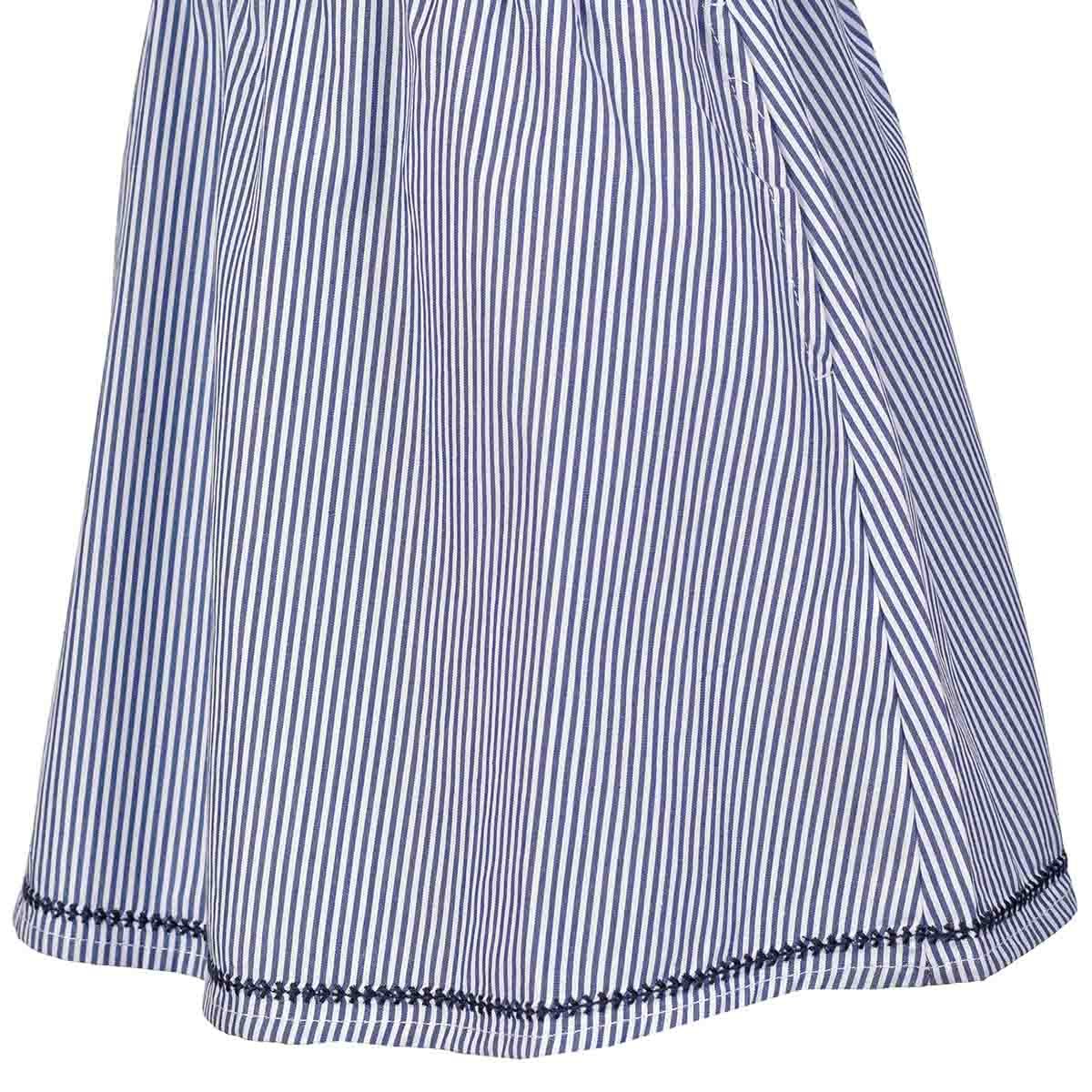 Vestido con Cintura Bordada Color Azul Combinado Jeanious