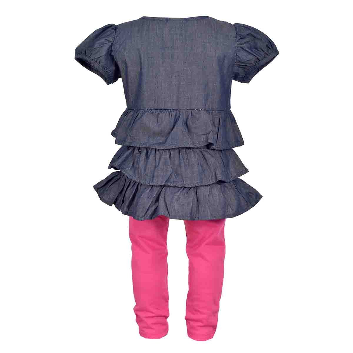 Conjunto Blusa Leggin Color Azul Combinado Jeanious