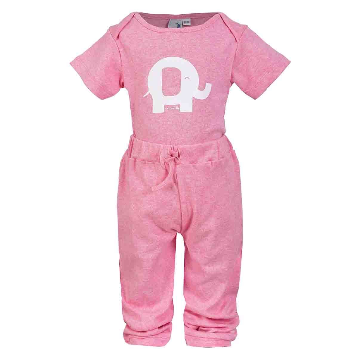 Body Manga Corta Pantalón Estampado Color Rosa Combinado Carosello