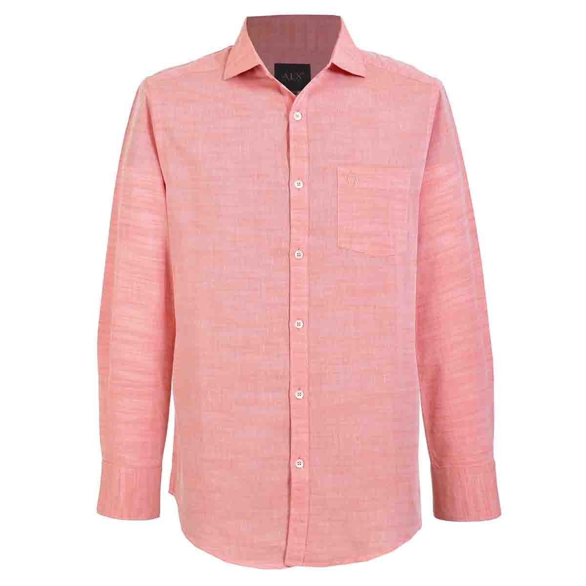 Camisa Manga Larga Color Naranja Alx para Caballero