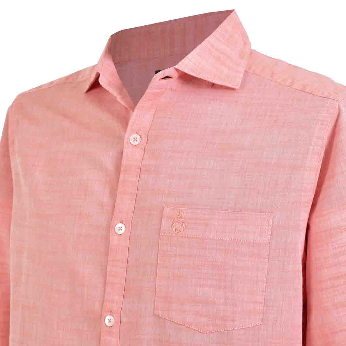 Camisa Manga Larga Color Naranja Alx para Caballero