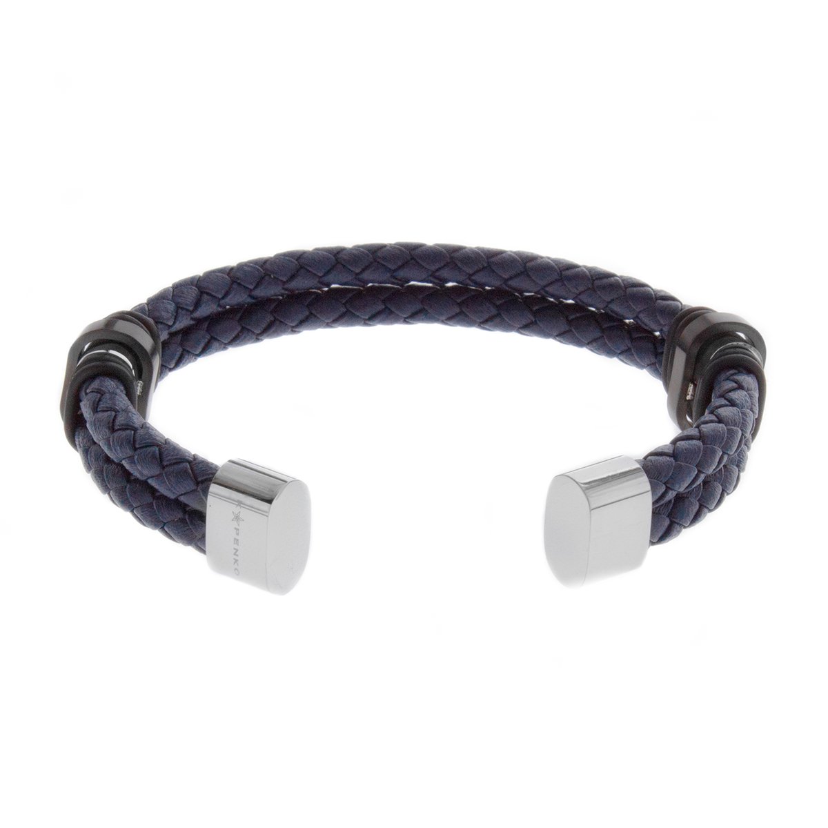 Pulsera Doble Línea Trenzada Azul Kpenko