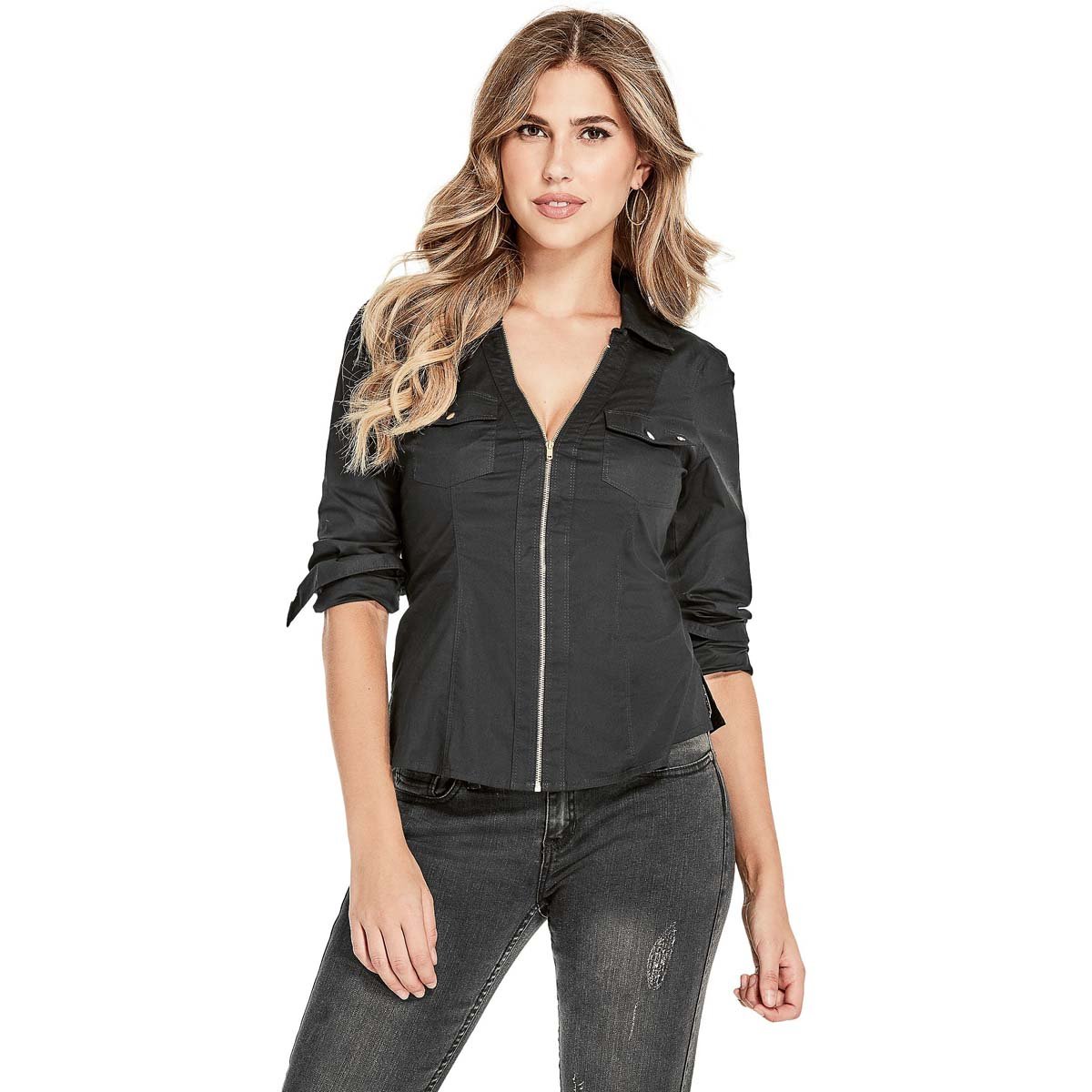 Blusa Manga Larga con Cierre G By Guess