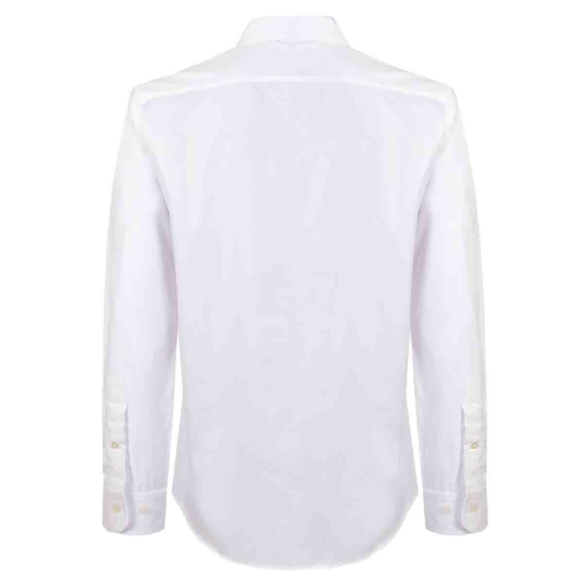 Camisa Manga Larga Casual Maquinilla Blanco Carlo Corinto para Caballero