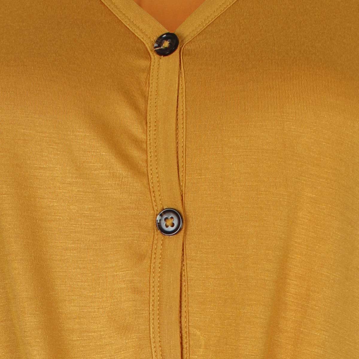 Blusa Amarilla Manga Corta Escote V con Amarre al Frente Elle