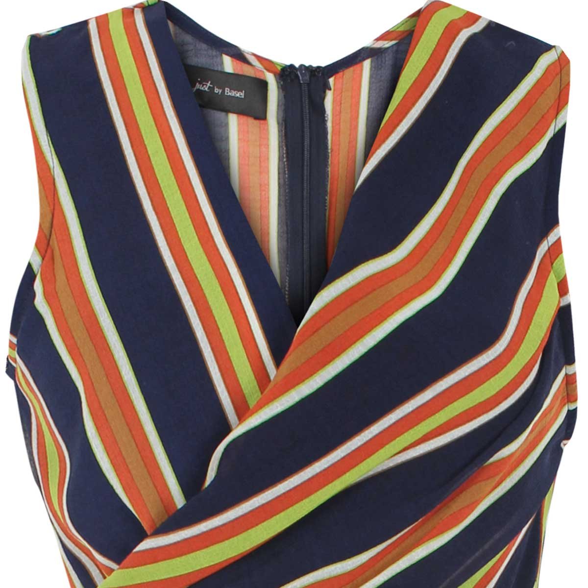 Jumpsuit a Rayas Sin Manga Escote Cruzado Just By Basel