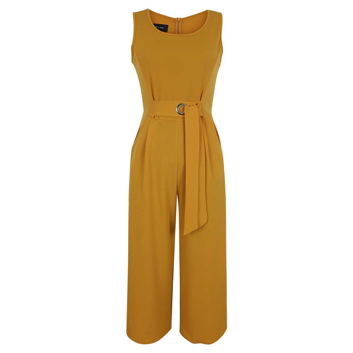 Jumpsuit Sin Manga Escote Redondo Liso Just By Basel