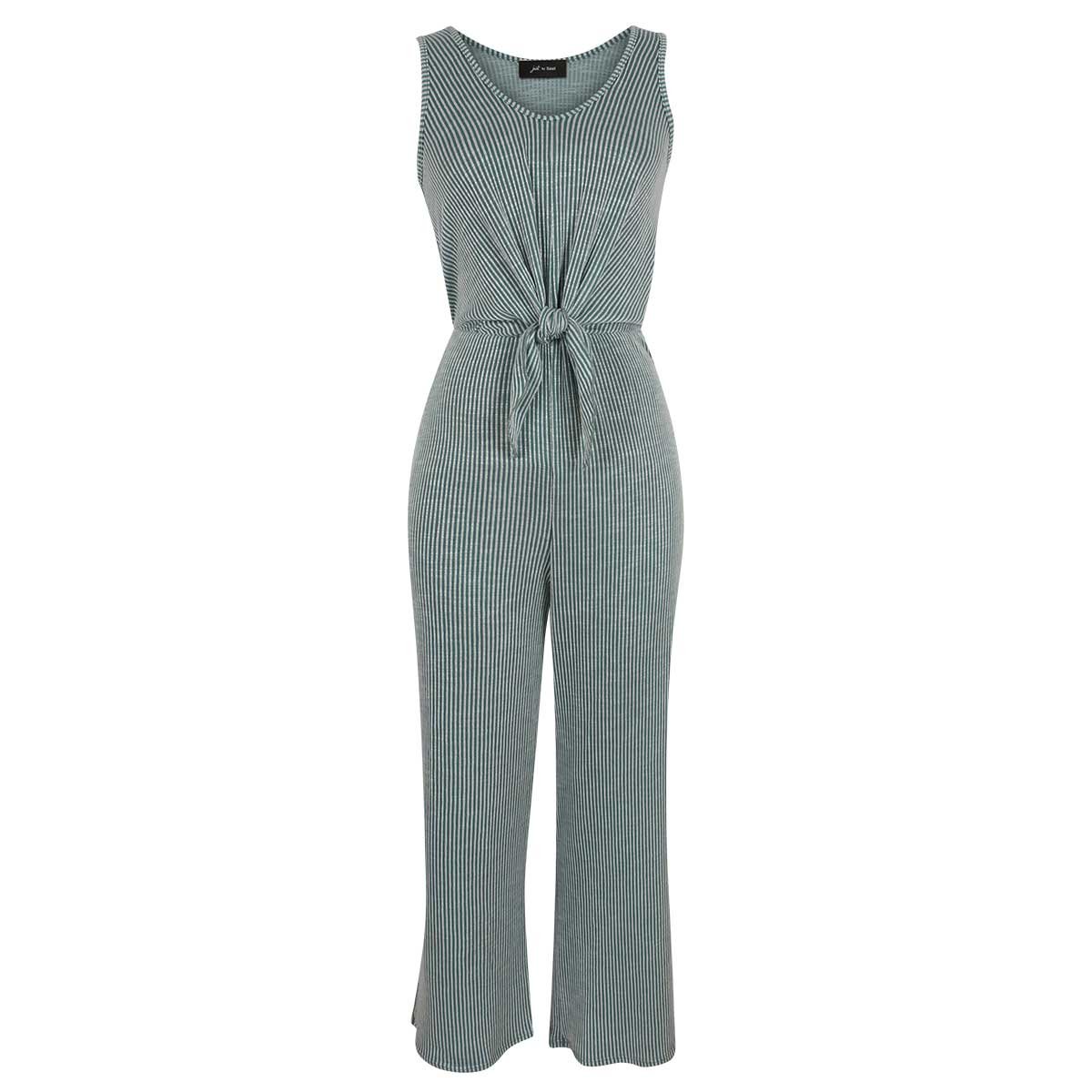 Jumpsuit Sin Manga Escote V a Rayas Just By Basel