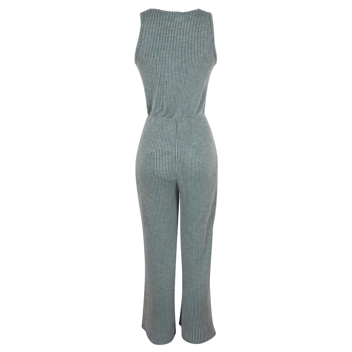 Jumpsuit Sin Manga Escote V a Rayas Just By Basel