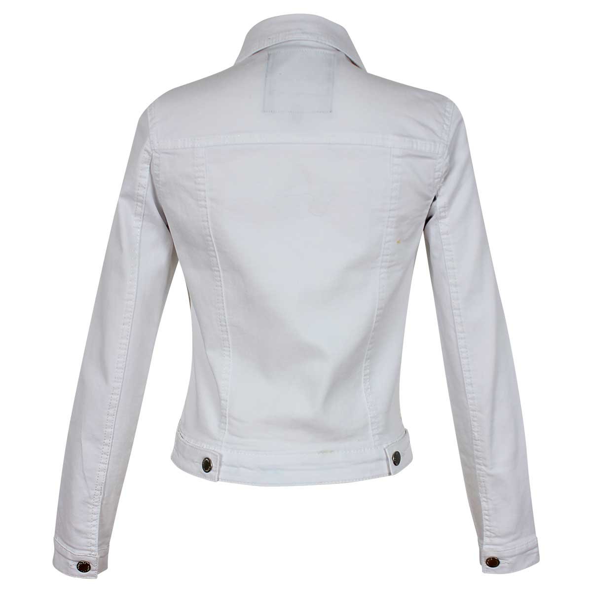 Chamarra Blanca Manga Larga Cuello Camisero Just By Basel