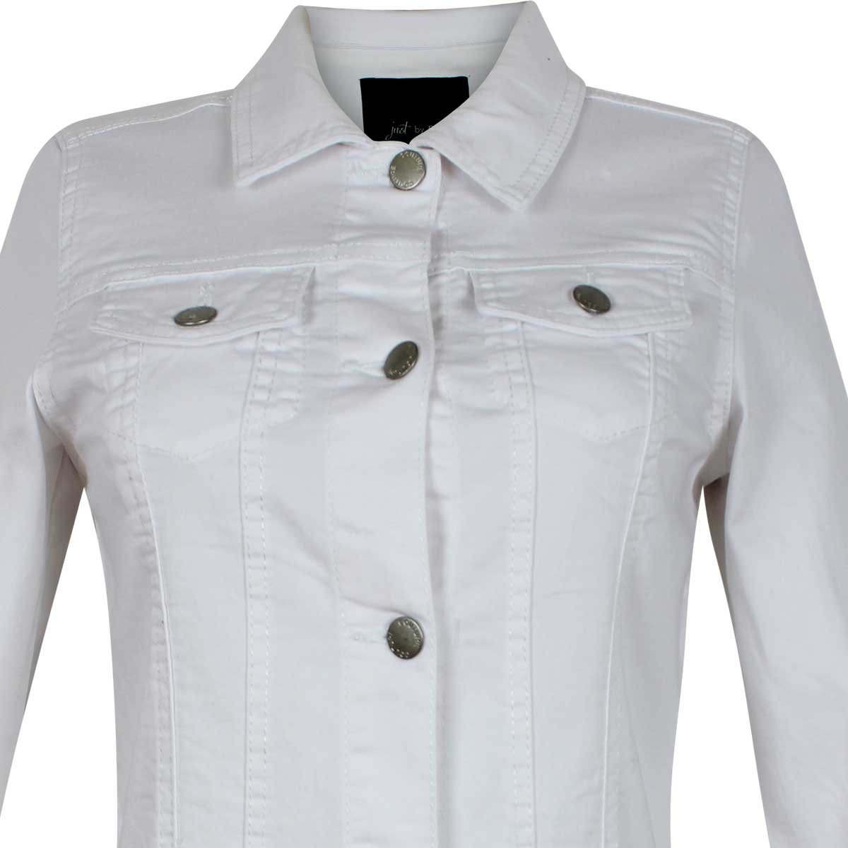 Chamarra Blanca Manga Larga Cuello Camisero Just By Basel