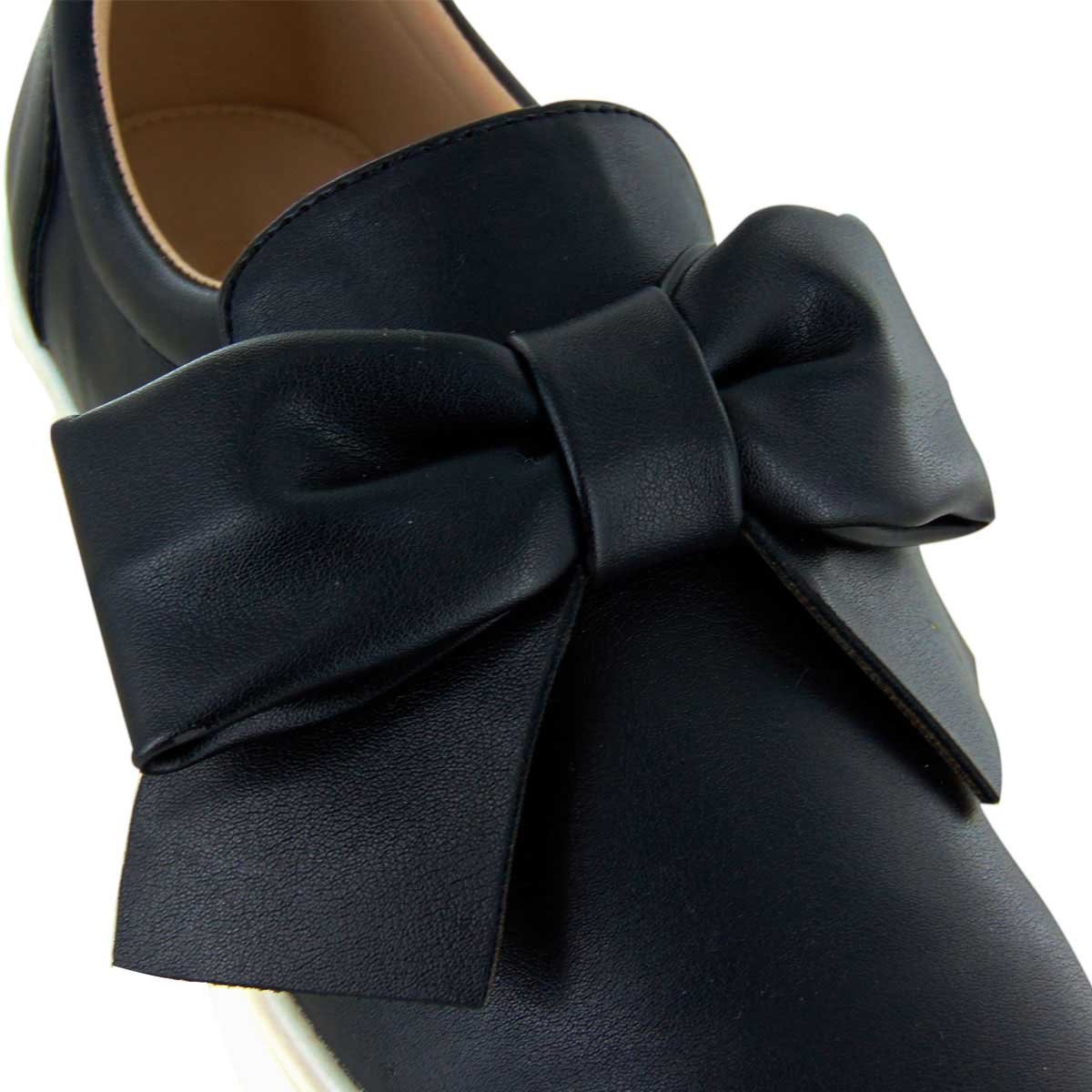Slip On Negro con Moño Mbj