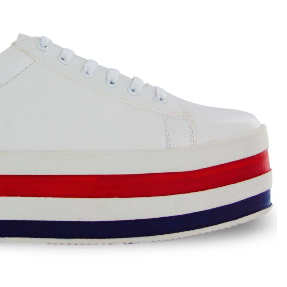 Tenis Blanca con Doble Plataforma Y Agujeta Mbj