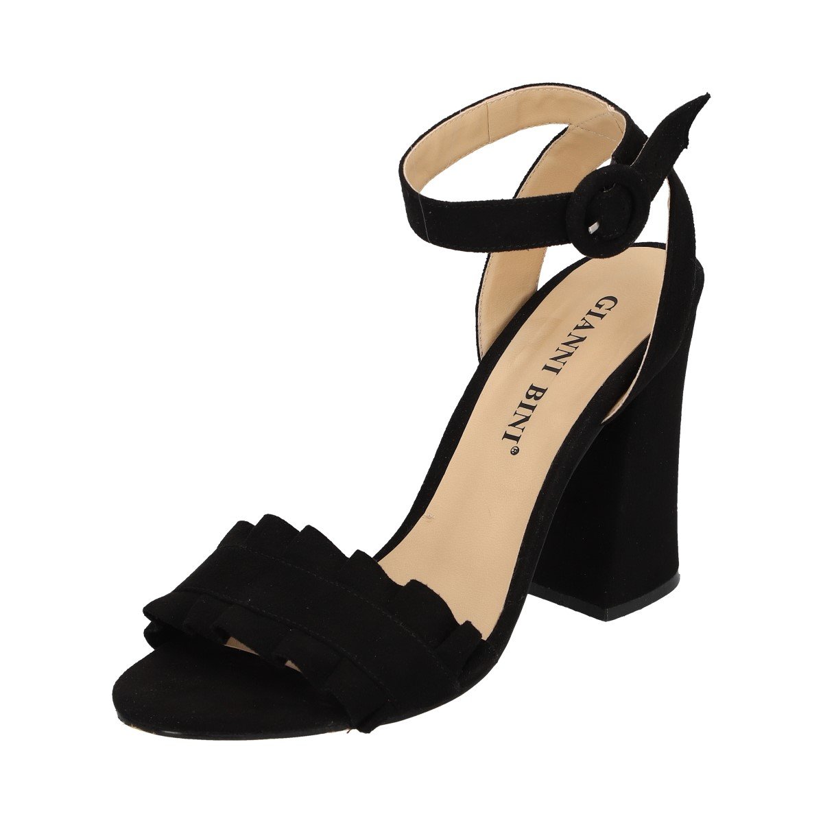 Sandalia Negra con Olanes Y Pulsera Gianni Bini