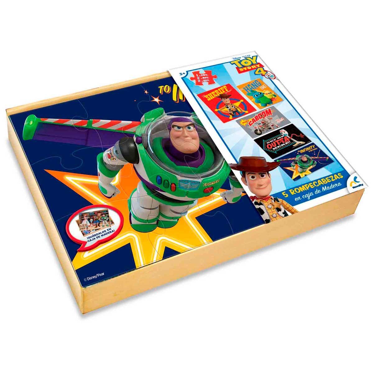 Rompecabezas de Carton en Caja de Madera 5 en 1 Toy Story 4  Novelty - Juego de Mesa