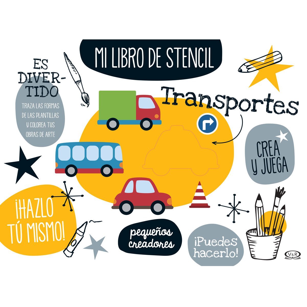 Mi Libro de Stencil- Transportes Vr Editoras