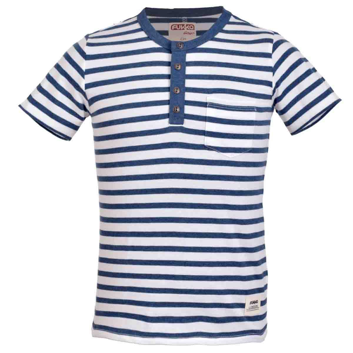 Playera Manga Corta con Cuello Henley Fukka