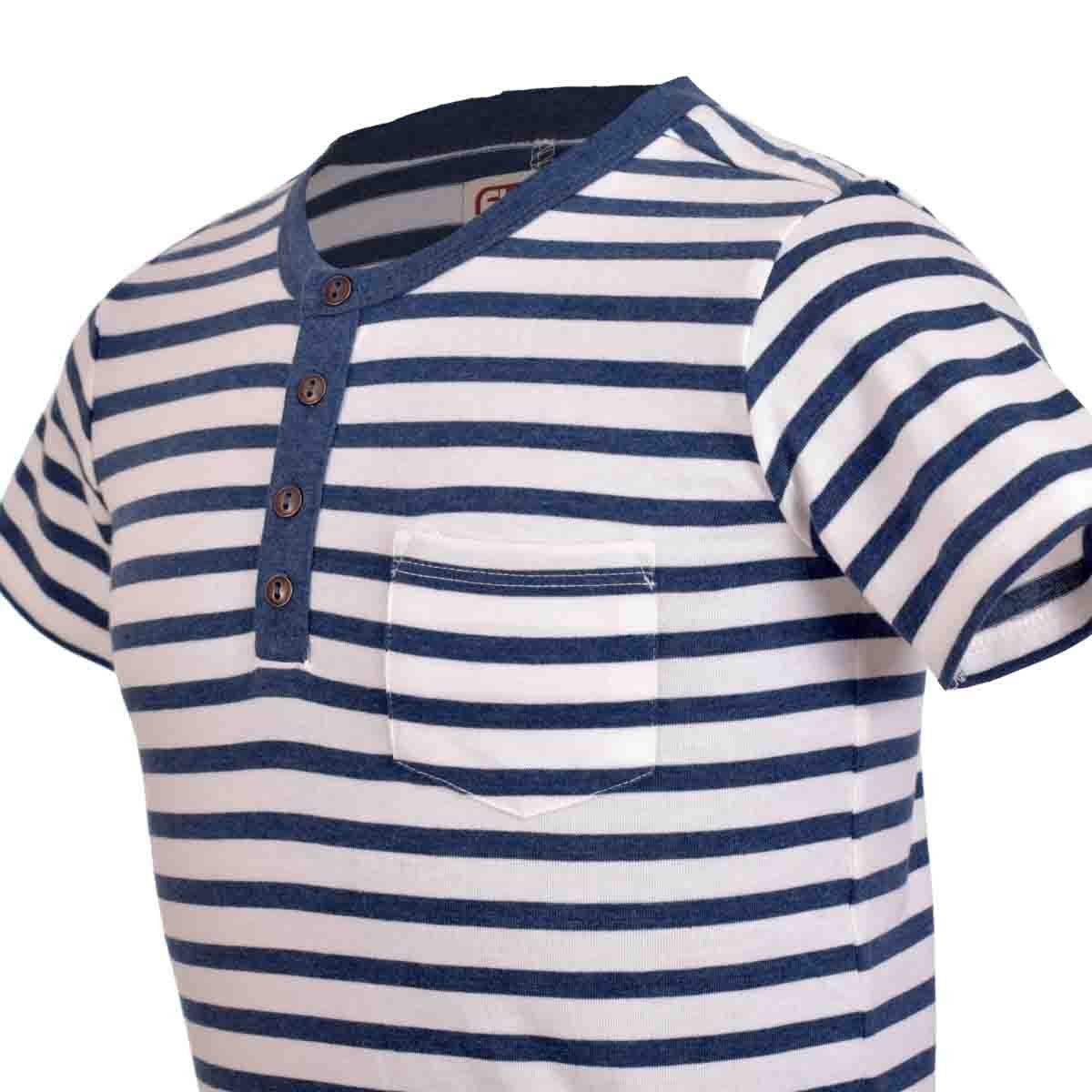 Playera Manga Corta con Cuello Henley Fukka