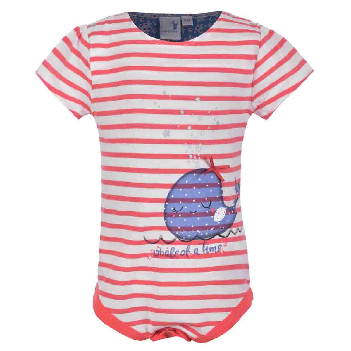 Body Manga Corta Rayas para Niña Carosello
