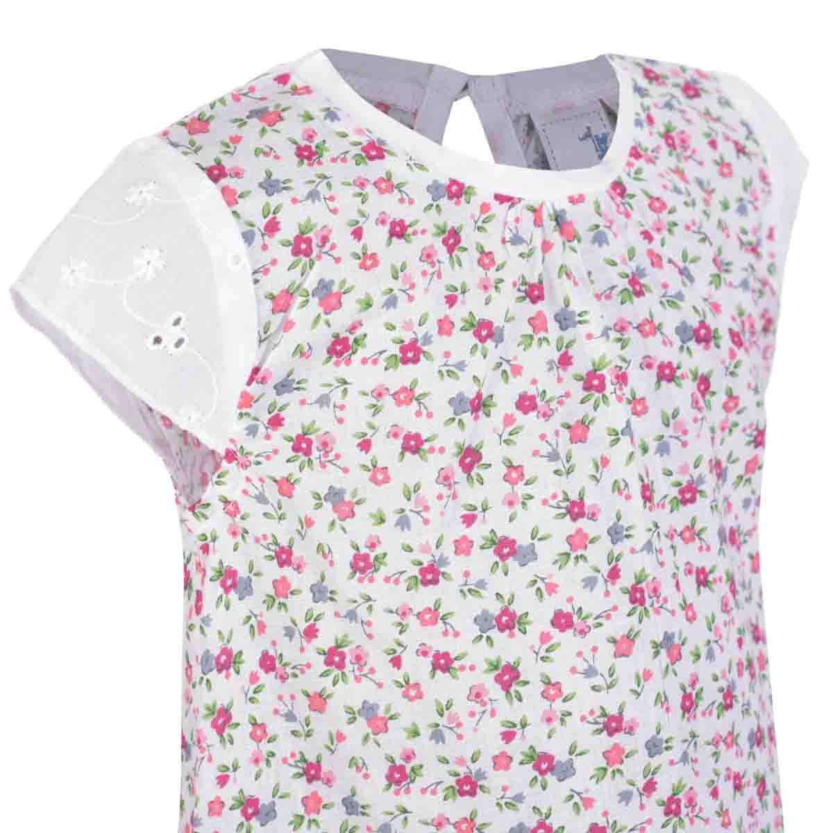 Blusa Manga Corta Estampada Flores Carosello Ver18-46