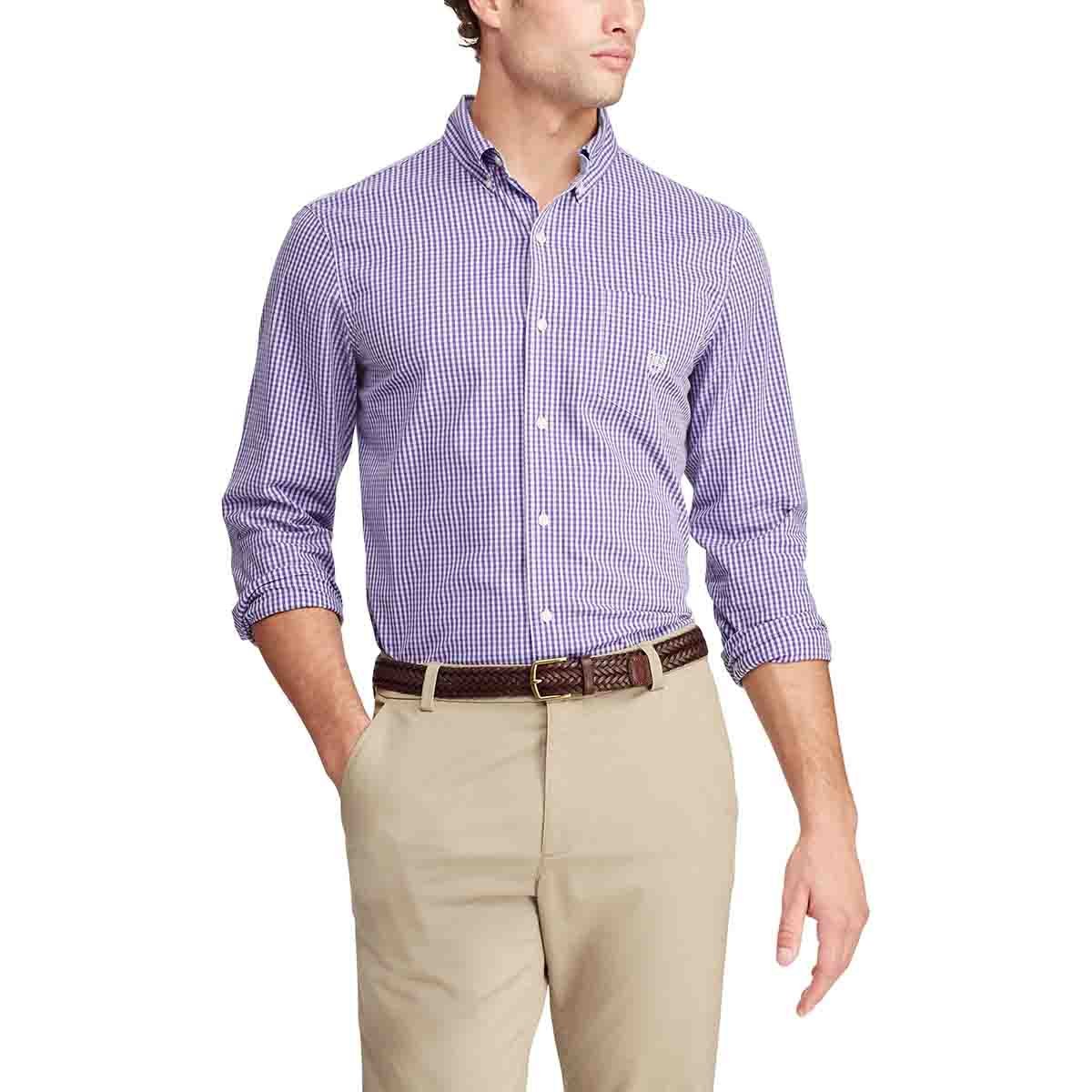 Camisa Slim Manga Larga Color Morado Chaps