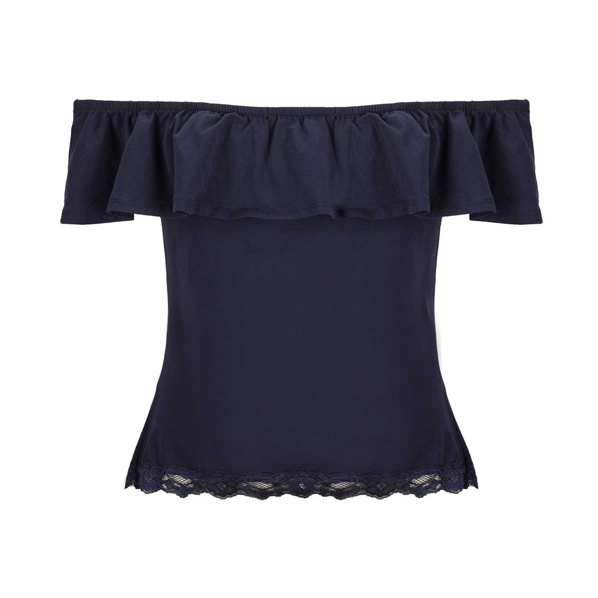 Blusa Sin Hombros con Olan Arqueology
