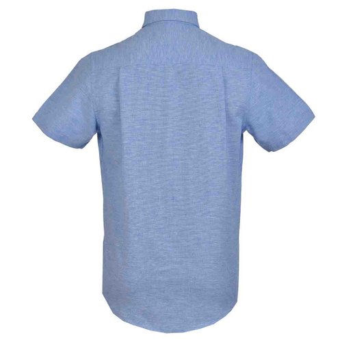 Camisa Manga Corta Color Azul Alx para Caballero