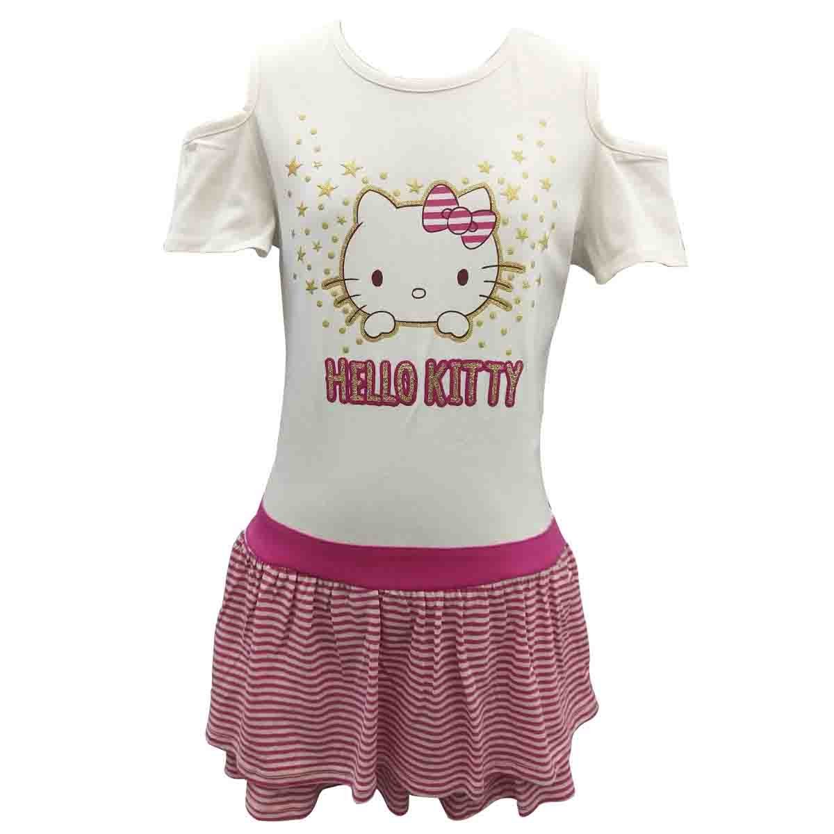Vestido Manga Corta Estampado Hello Kitty