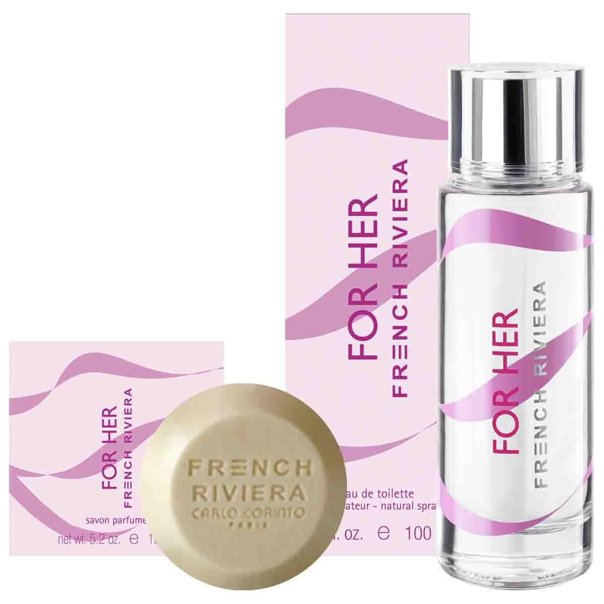 Fragancia para Dama French Riviera For Her Edt 100 Ml + Jabon 150 Gr