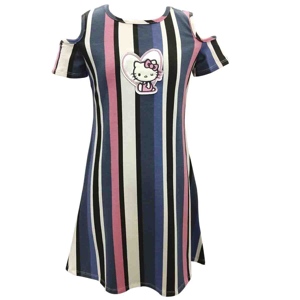 Vestido Manga Corta Estampado Hello Kitty