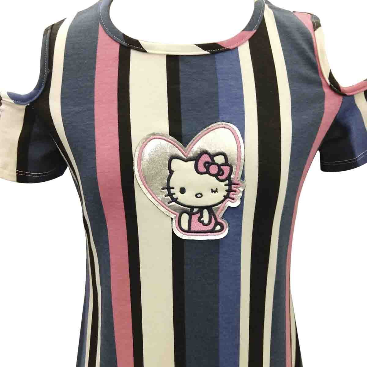 Vestido Manga Corta Estampado Hello Kitty