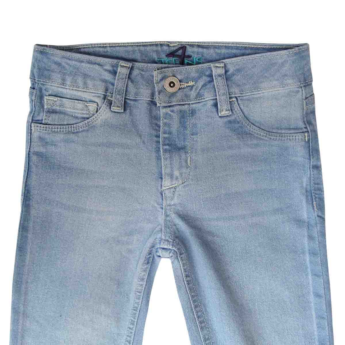 Jeans Skinny con Franja al Costado en Contraste 4Teen