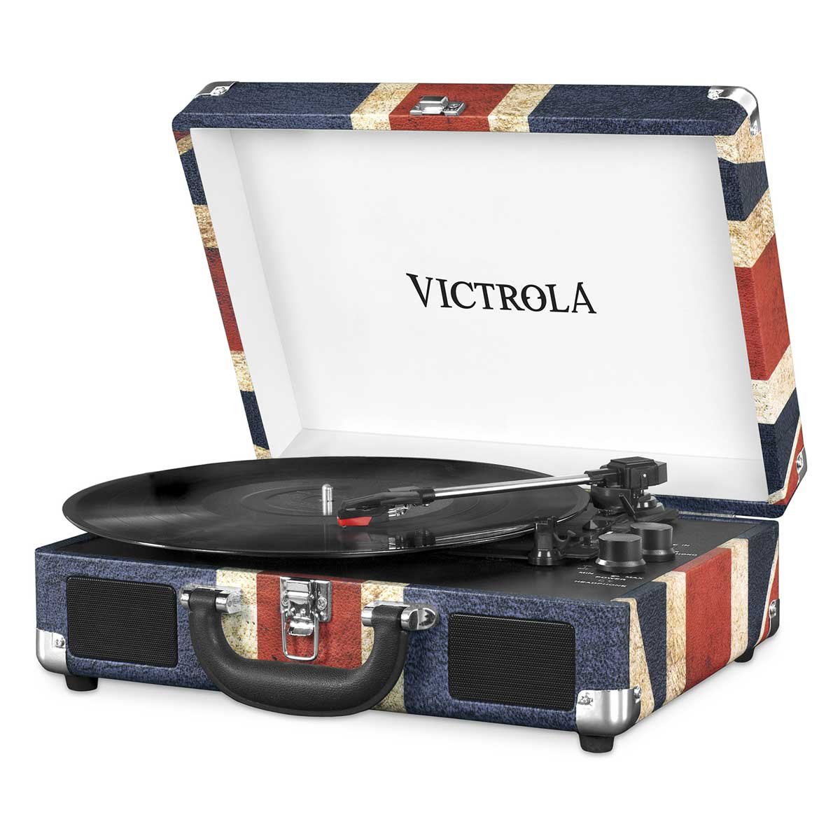 Reproductor Discos de Maleta Bandera Uk Victrola