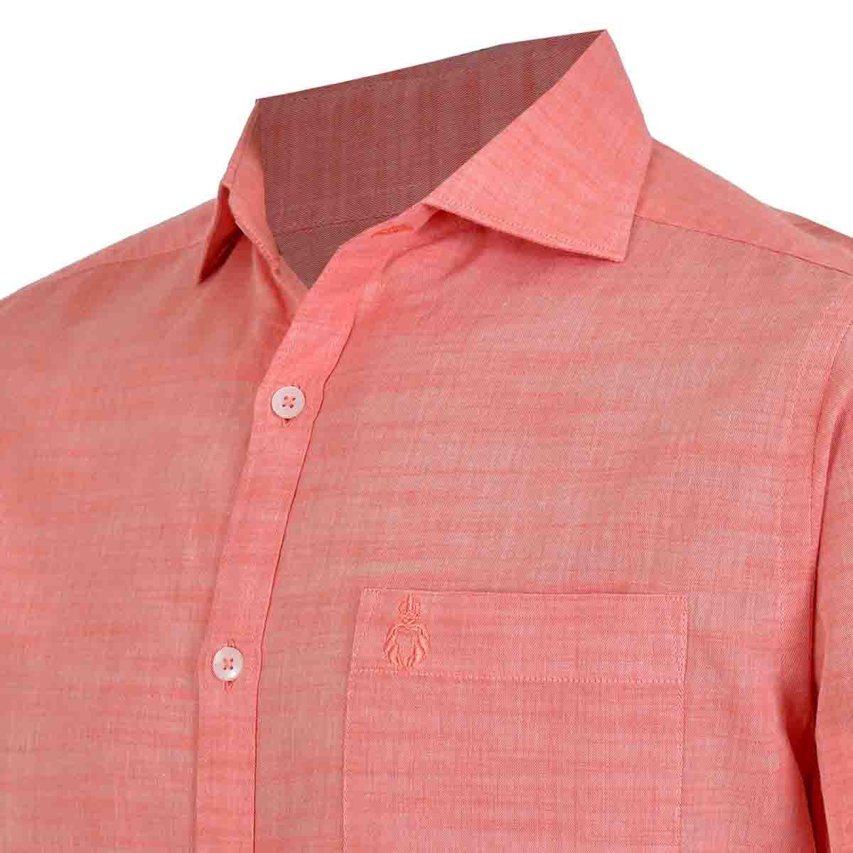 Camisa Manga Larga Color Naranja Alx para Caballero