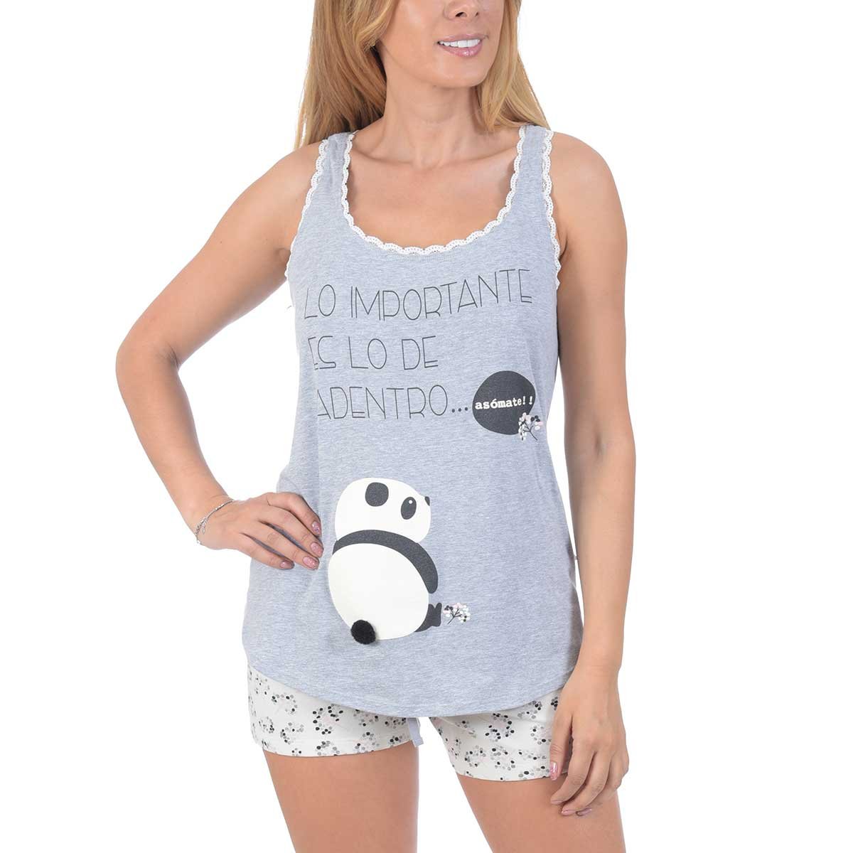Pijama Top de Panda Y Short Sho Shi